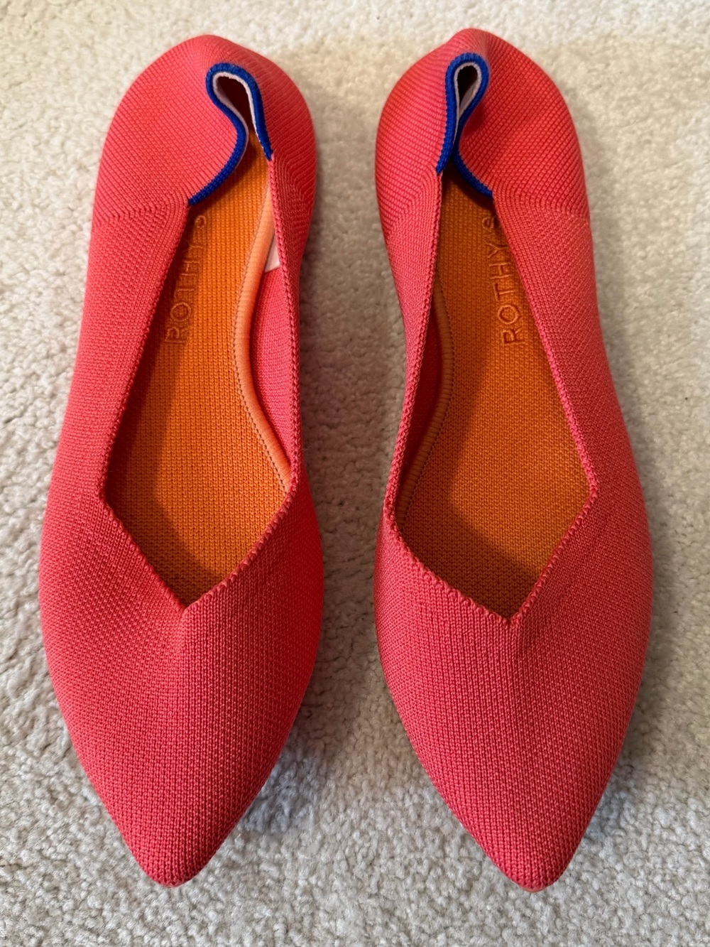 Rothy's Coral Knit Pointed Flats